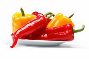 Healthy food. Fresh vegetables. Peppers on a white background.