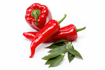 Healthy food. Fresh vegetables. Peppers on a white background.