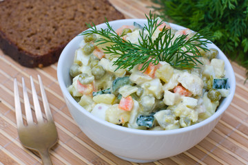 Russian traditional salad olivier