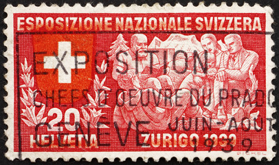 Postage stamp Switzerland 1939 Swiss Family