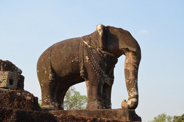 Fototapeta na wymiar Rze¼ba słonia Wschodniej Mebon świątyni. Angkor