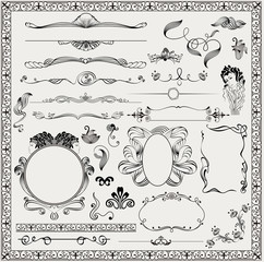 vector set design elements and page decoration.