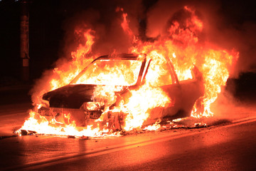 Burning car