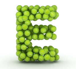 Letter E, tennis balls alphabet