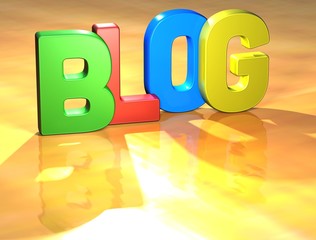 Word Blog on yellow background