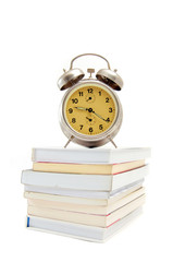 Clock and books