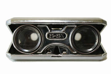 Antique binoculars of steel, possible for theatre