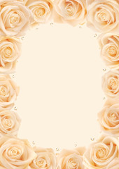 Obraz na płótnie Canvas Creamy Roses Frame