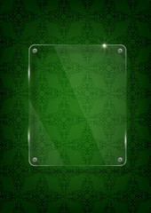 Yeşil fonda cam levha