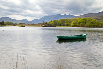 Naklejka na ściany i meble Boat on the Killarney lake, Co. Kerry in Ireland