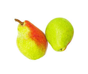 two pears isolated over white