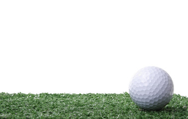 Golf ball isolated white background