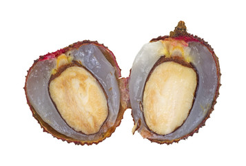 Lychee nut split in half
