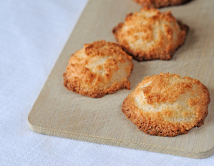 Freshly baked home made coconut macaroons