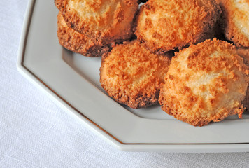 Freshly baked home made coconut macaroons