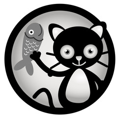 Cat happy Circle Banner