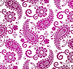 traditional paisley floral pattern , textile swatch, India
