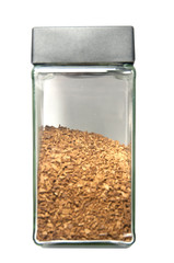 Jar of instant coffee isolated