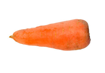 Ripe carrots isolated on a white background