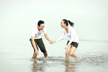 Couple enjoying a summer vacation