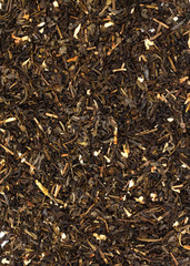 Dry green tea on white background