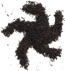black tea on a white background