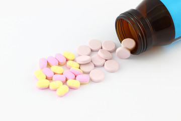 Tablet medicine from bottle.