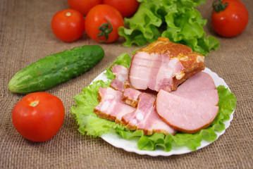 Deli meats with vegetables