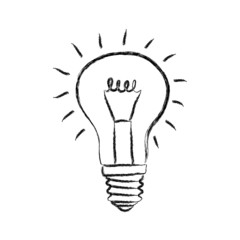 Sketch of light bulb on white background