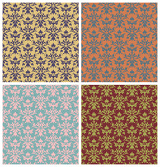 4 Seamless Pattern Retro Colors
