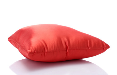 red bright pillow isolated on white