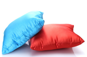 bright pillows isolated on white