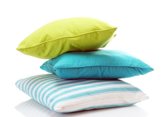 bright pillows isolated on white