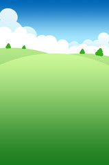 Landscape green cartoon background