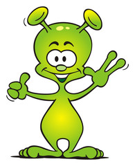 Alien Green Waving