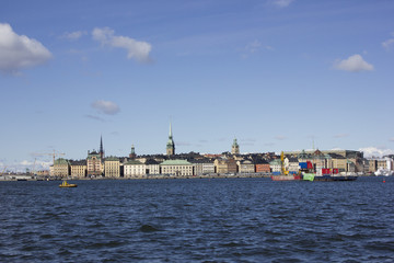 Obraz premium View of Stockholm city, Gamla Stan Area from Slussen.