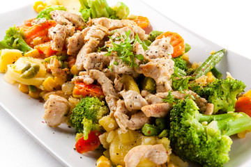 Roasted meat and vegetables