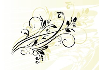 floral background with decorative branch