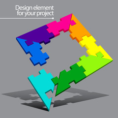 Fototapeta premium Puzzle vector element for your project