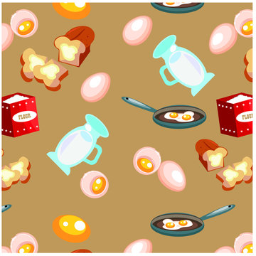 Cooking themed seamless background food background
