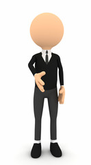 3d person stretches out his hand for a handshake