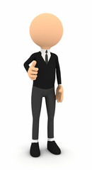 3d businessman showing thumbs on white background