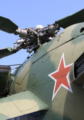 Red star on helicopter fuselage