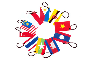 ten asean member countries  flag tag