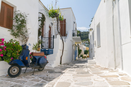 Fototapeta A Typical small street in a Greece