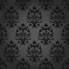 Seamless Flowers/Leafs Damask Pattern Dark © Jan Engel