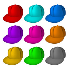 Panel de casquettes colorées