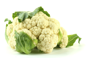 Fresh cauliflower isolated on white