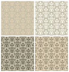 4 nahtlose Blumen/Blätter Damastmuster © Jan Engel