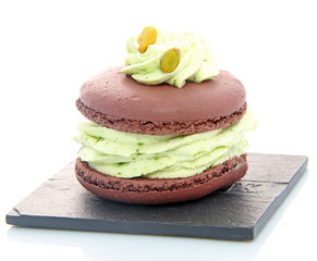 Macaron menthe fraîche chocolat